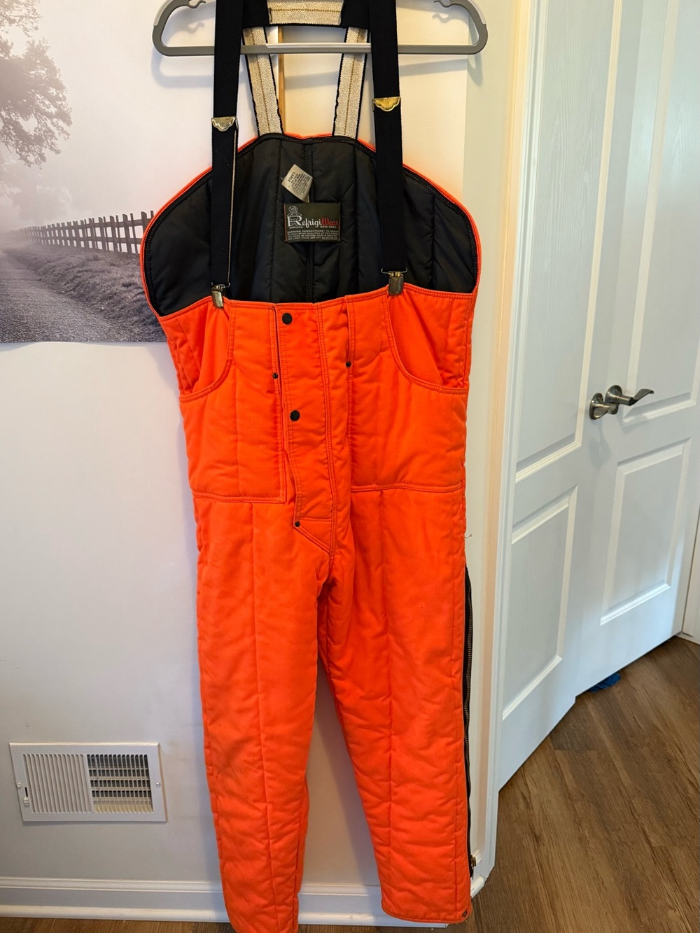 Refrigiwear Insulated Men's Hunting Orange Bib Overalls Large